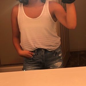 White strips with gray on bottom